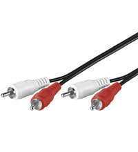 Wentronic Stereo RCA Cable 2x RCA - 1.5 m - 2 x RCA - Male - 2 x RCA - Male - 1.5 m - Black