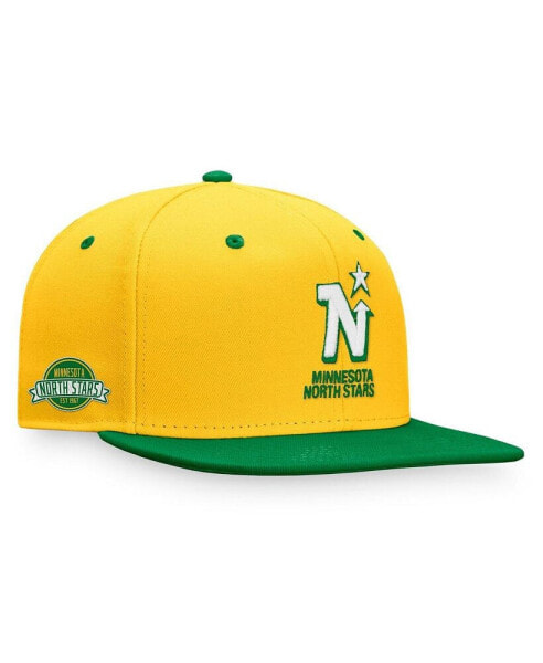 Men's Gold/Kelly Green Minnesota North Stars Iconic Heritage Two-Tone Panel Fitted Hat