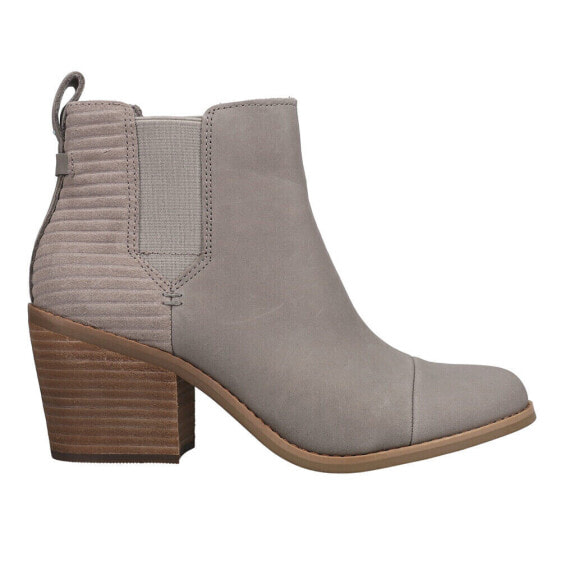 TOMS Everly Pull On Round Toe Bootie Womens Grey Casual Boots 10018914T