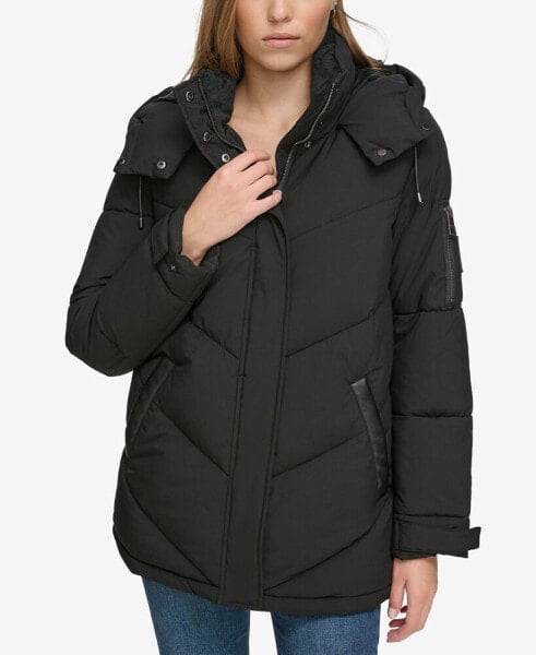 Women's Mid-Length Long-Sleeve Puffer Jacket