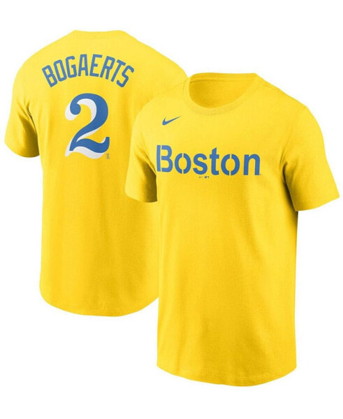 Men's Xander Bogaerts Gold Boston Red Sox City Connect Name and Number T-shirt