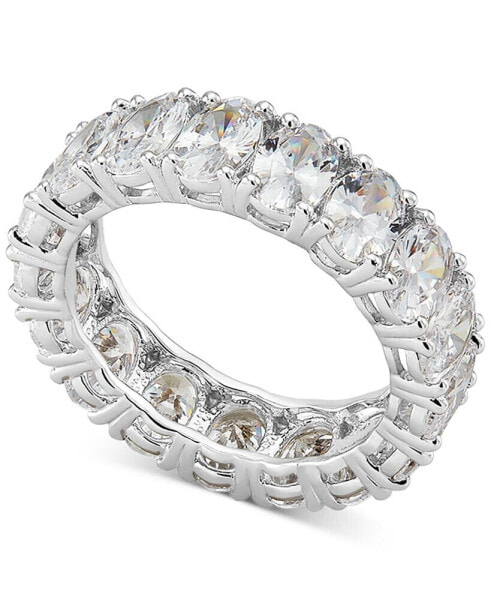 Cubic Zirconia Oval Eternity Band in Sterling Silver