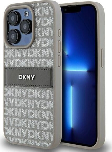 DKNY DKNY DKHCP15XPRTHSLE iPhone 15 Pro Max 6.7" beżowy/beige hardcase Leather Mono Stripe & Metal Logo