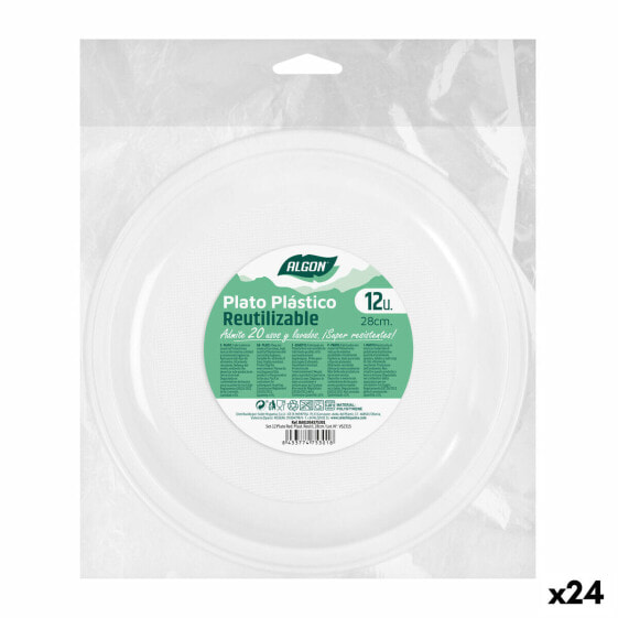 Набор многоразовых тарелок Algon Круглый Белый Пластик 28 х 28 х 2 см (24 шт)
