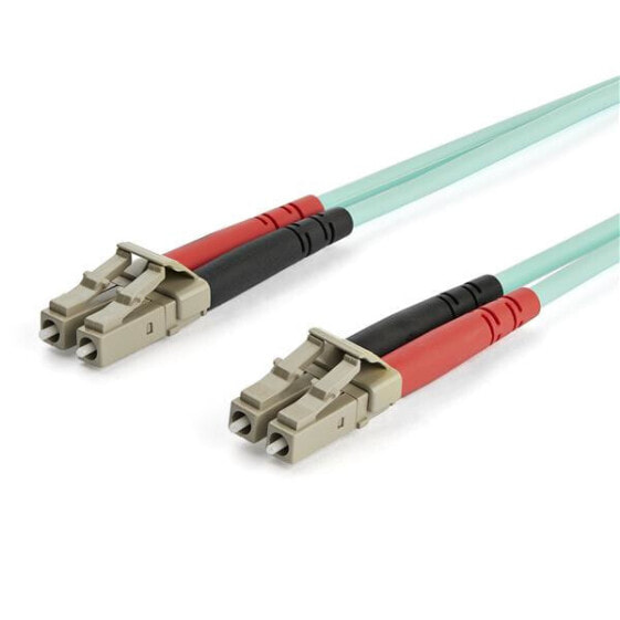 StarTech.com 15m (50ft) LC/UPC to LC/UPC OM3 Multimode Fiber Optic Cable - Full Duplex 50/125µm Zipcord Fiber - 100G Networks - LOMMF/VCSEL -