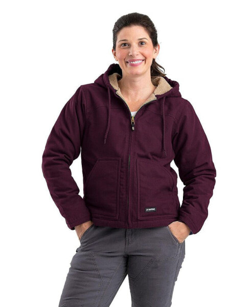 Plus Size Lined Softstone Duck Hooded Jacket