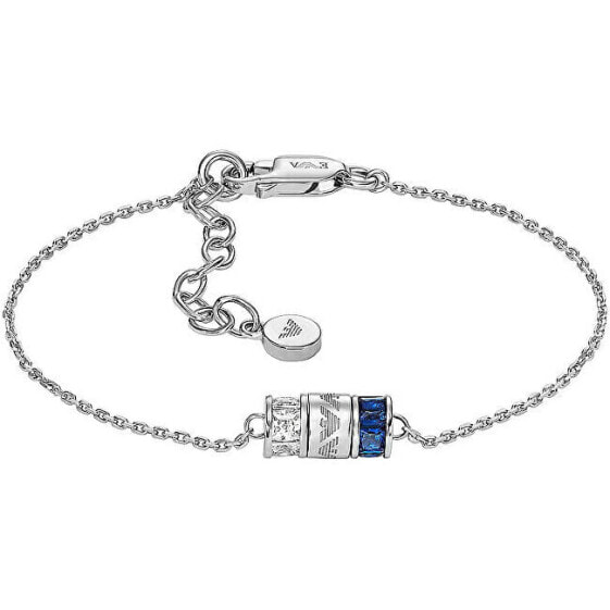 Timeless silver bracelet with zircons EG3580040