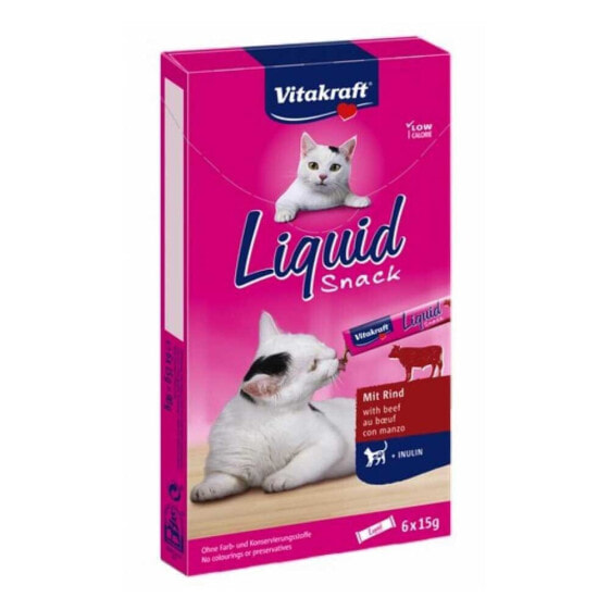 VITAKRAFT Cat Liquid-Snack with beef 6 x 15g cat treat