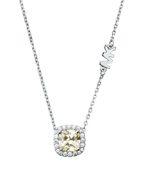 Michael Kors women's Cushion Halo Pendant with Cubic Zirconia Clear Stones