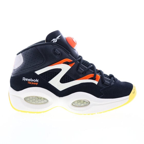 Reebok Question Pump Mens Black Leather Lace Up Athletic Basketball Shoes
