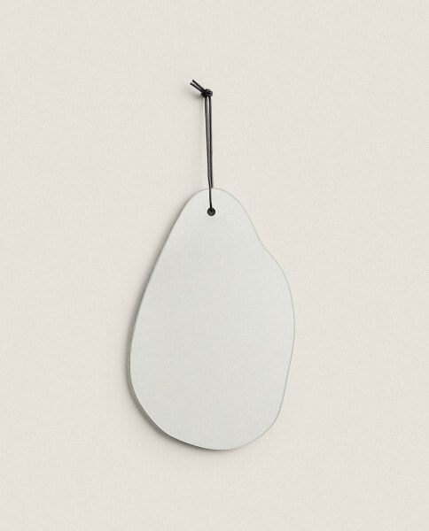 Asymmetric wall mirror with cord