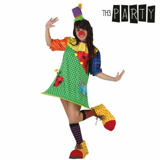 Маскарадные костюмы для взрослых Разноцветный Паяц-девушка Цирк (2 Предметы)