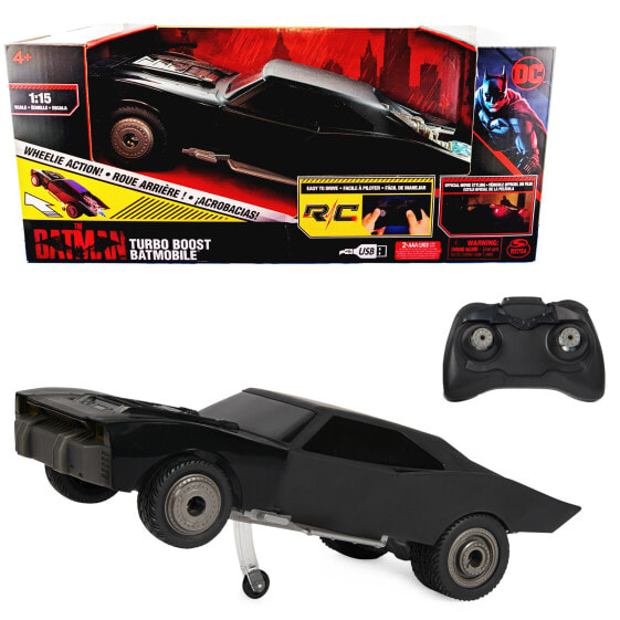 Spin Master DC Comics The Batman Turbo Boost Batmobile - Remote Control Car with Official Batman Movie Styling Kids Toys - Car - 1:15 - 4 yr(s)