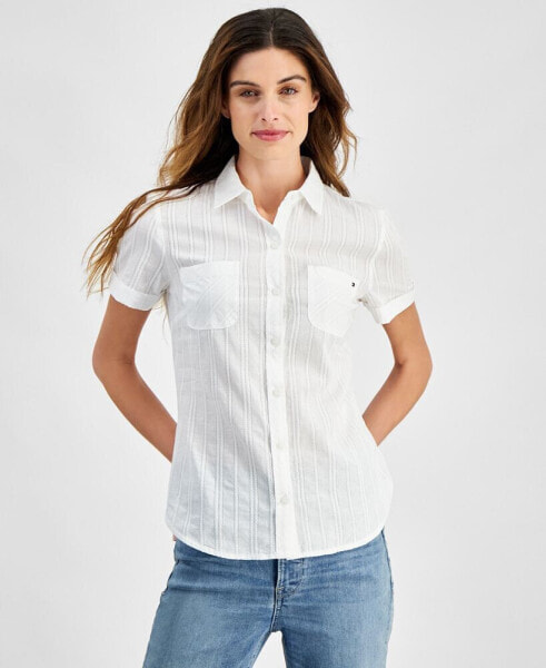 Women's Amelie Cotton Textured Camp Shirt
