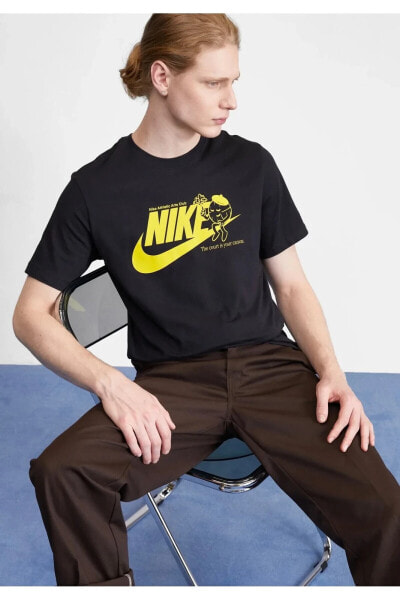 Sportswear Erkek Siyah Günlük Stil T-Shirt NDD SPORT