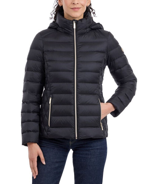 Petite Hooded Packable Down Puffer Coat, Created for Macy's