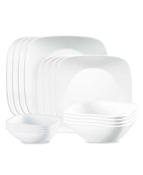 Vivid White 16 Pc. Dinnerware Set, Service for 4