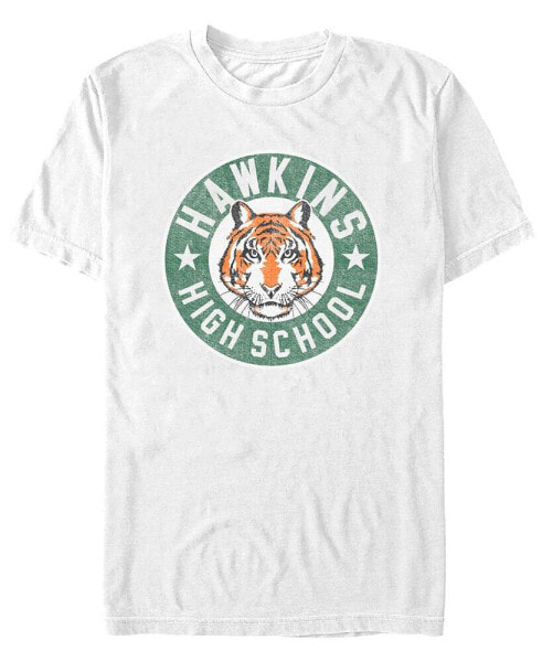 Men's Stranger Things Hawkins High Tiger Emblem Short Sleeve T-shirt