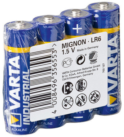 Батарейка VARTA AA Mignon LR6 Alkaline 4006 Industrial Fol.4