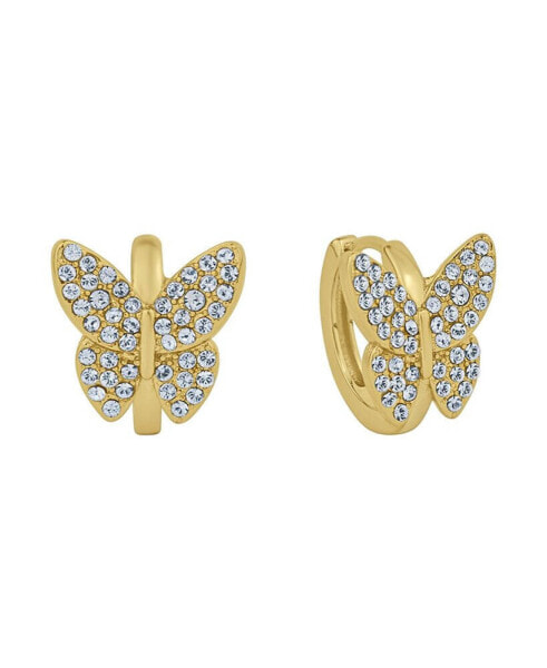 Crystal Butterfly Huggie Hoop Earring