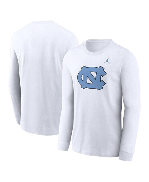 Men's White North Carolina Tar Heels Primary Logo Long Sleeve T-Shirt