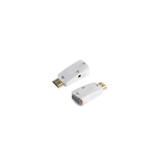 ShiverPeaks BS10-01001, HDMI Type A (Standard), VGA (D-Sub) + 3.5mm, White