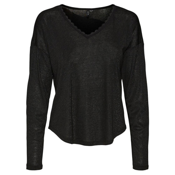 VERO MODA Lidy Long Sleeve V Neck T-Shirt