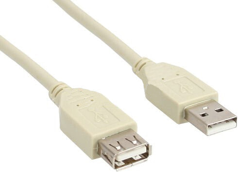 InLine USB 2.0 Extension Cable Type A male / female - beige - 5m