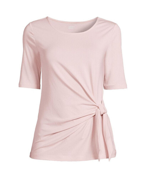 Women's Lightweight Jersey Tie Front Top