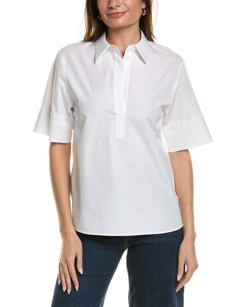 Футболка Lafayette 148 New York Half Placket Camp Shirt женская