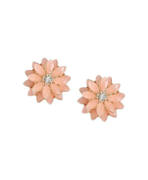 Women's Green Flower Stud Earrings