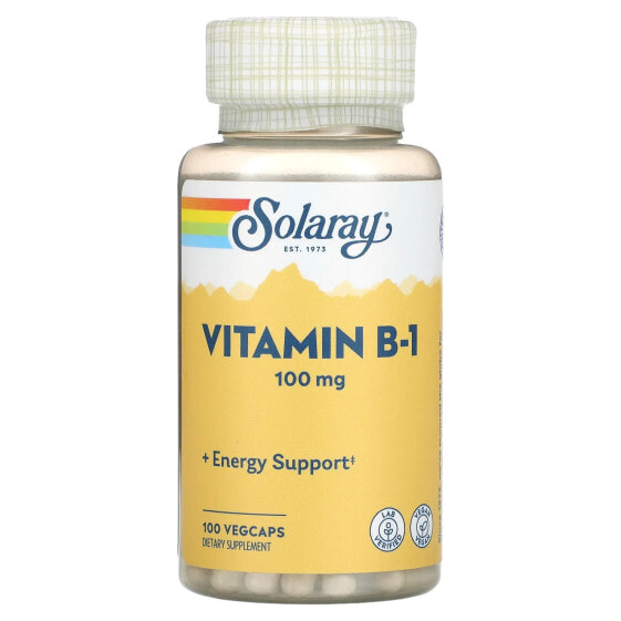 Витамины группы В SOLARAY Vitamin B-1, 100 мг, 100 ВегКапс.