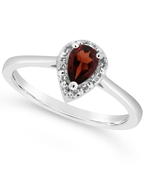 Garnet (3/8 ct. t.w.) and Diamond Accent Ring in Sterling Silver