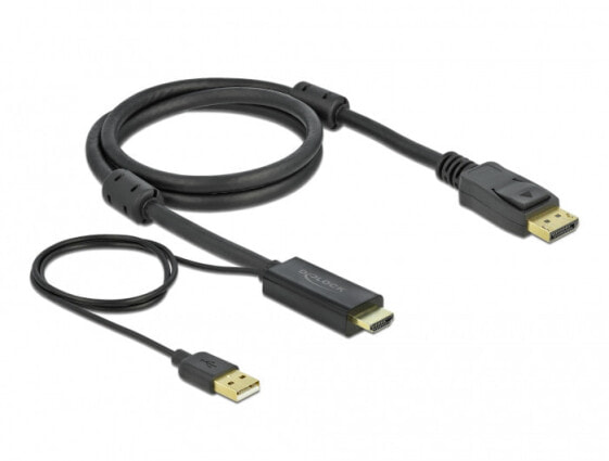 Delock 85963 - 1 m - HDMI Type A (Standard) - DisplayPort + USB Type-A - Male - Male - Straight