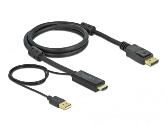 Провод HDMI - DisplayPort + USB Type-A Delock 85963, 1 м - Male - Male - Straight