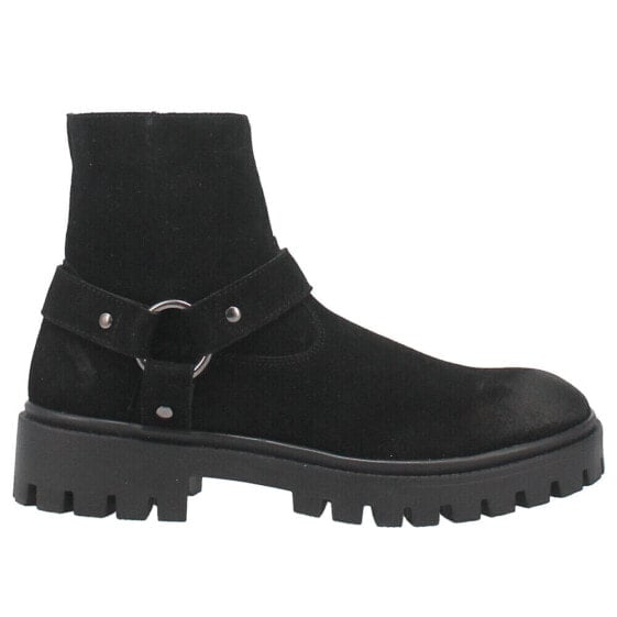 Dingo Road Trip Round Toe Pull On Mens Black Casual Boots DI845-BLK