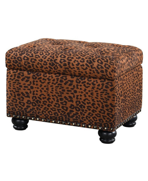 24" Printed Fabric 5th Avenue Storage Ottoman