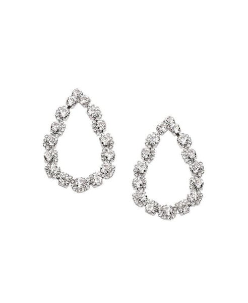 Women's Silver Bling Teardrop Earrings