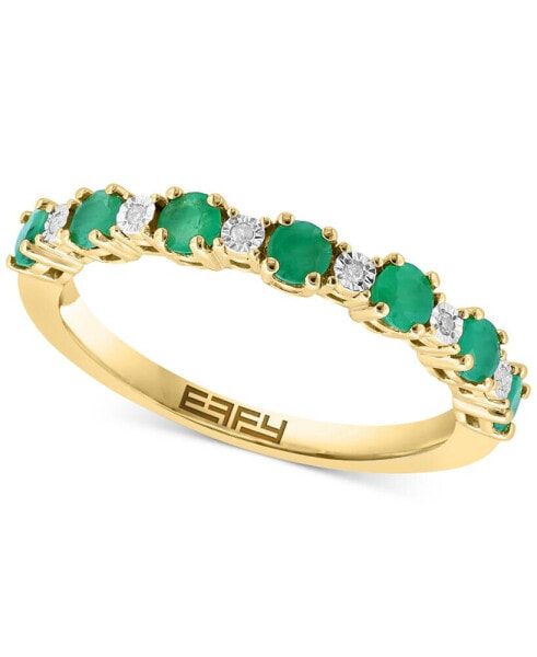 EFFY® Sapphire (1/2 ct. t.w.) & Diamond Accent Stack Ring in Gold-Plated Sterling Silver (Also available in Ruby and Emerald)