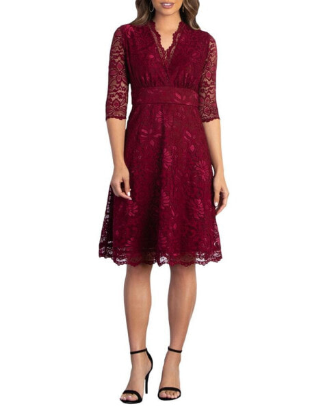 Women's Mademoiselle Lace Cocktail Dress with Sleeves