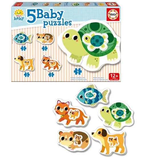 EDUCA BORRAS Animals 5 Babys Puzzle