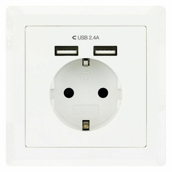 Wall Plug with 2 USB Ports TooQ 10.35.0010 5V/2.4A White 2,4 A
