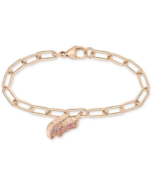 Multicolor Crystal Crocodile Paperclip Link Chain Bracelet