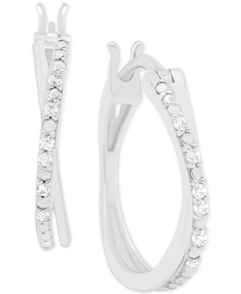 Серьги Macy's Diamond Crossover Hoop