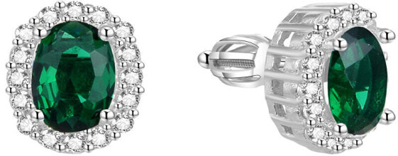 Glittery silver earrings AGUP1502S