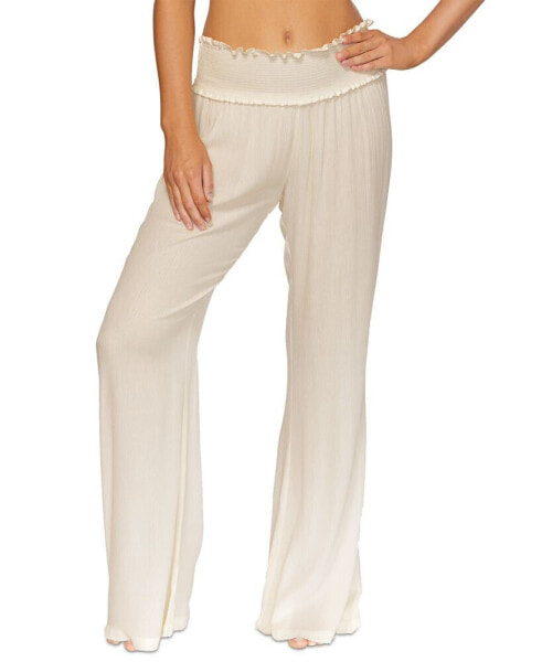 Juniors' Beach Day Flare-Leg Pant Cover-Up