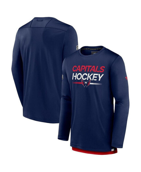 Men's Navy Washington Capitals Authentic Pro Long Sleeve T-shirt