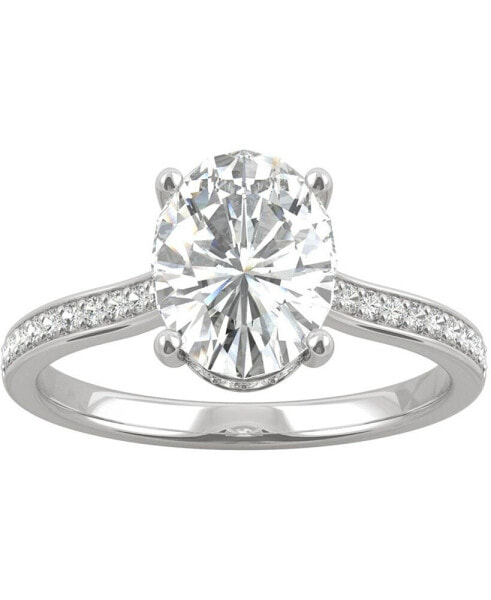 Moissanite Oval Engagement Ring (2-1/3 ct. t.w. DEW) in 14k White Gold