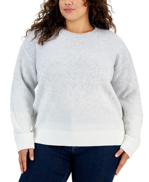 Plus Size Metallic Ombre Sweater