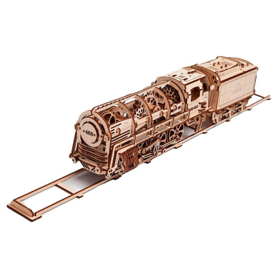 UGEARS 460 Steam Locomotive With Tender Wooden Mechanical Model